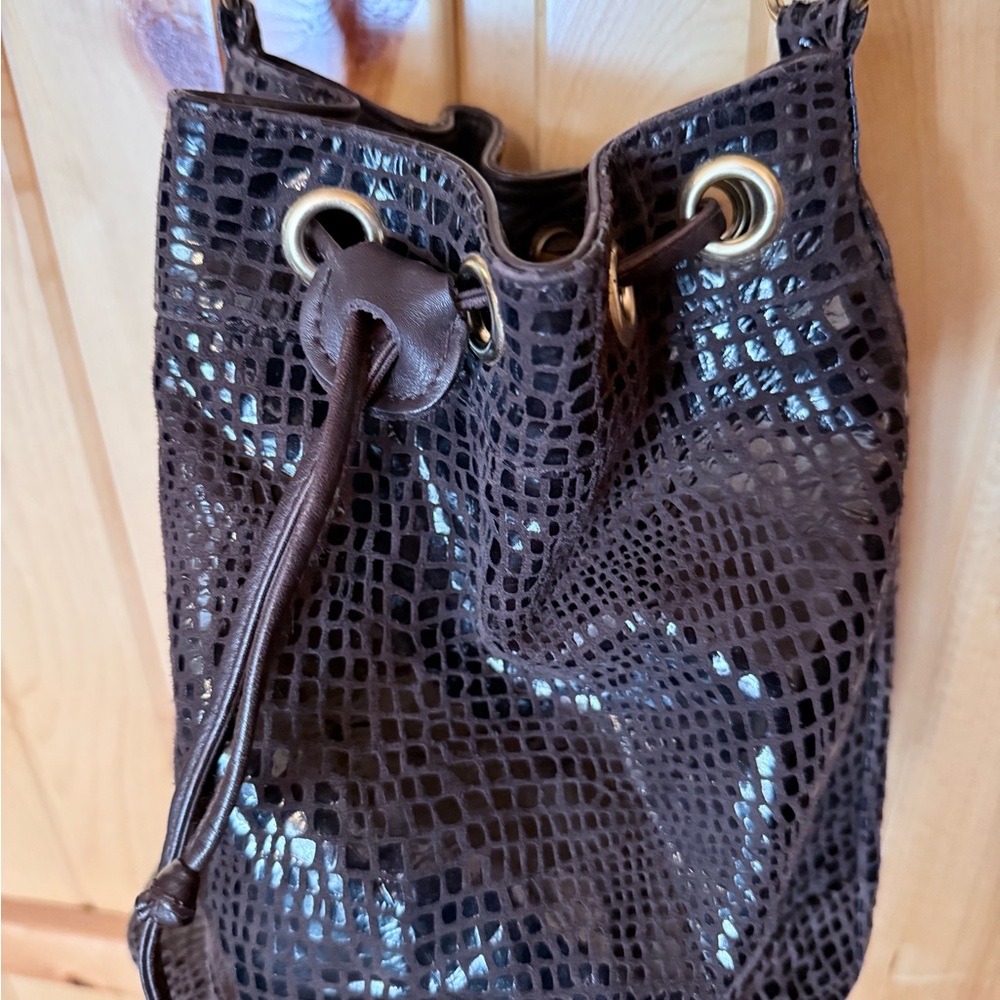 Carmen Paya Spanish  Brown Leather Bucket Bag - Picture 7 of 8